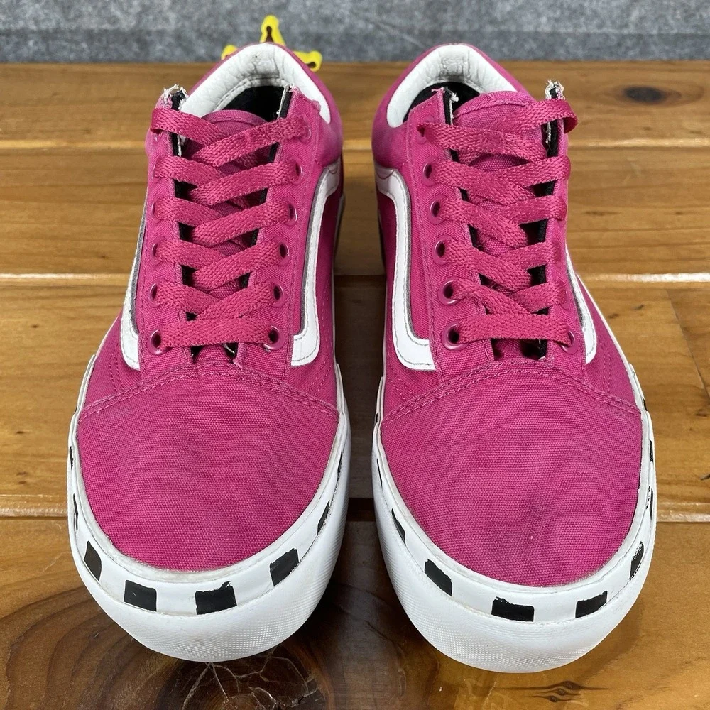 VANS Old Skool Stacked Logo Platform Cabaret Pink Checker Womens 6 / Mens 4.5